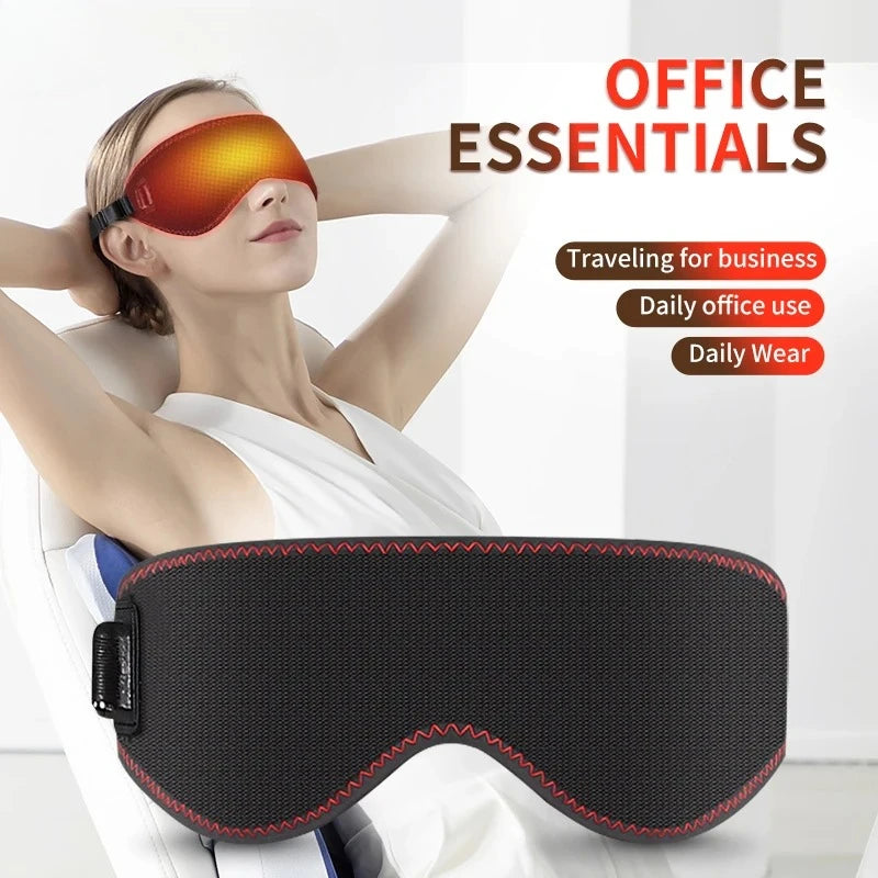 Relaxing with the heated eye mask