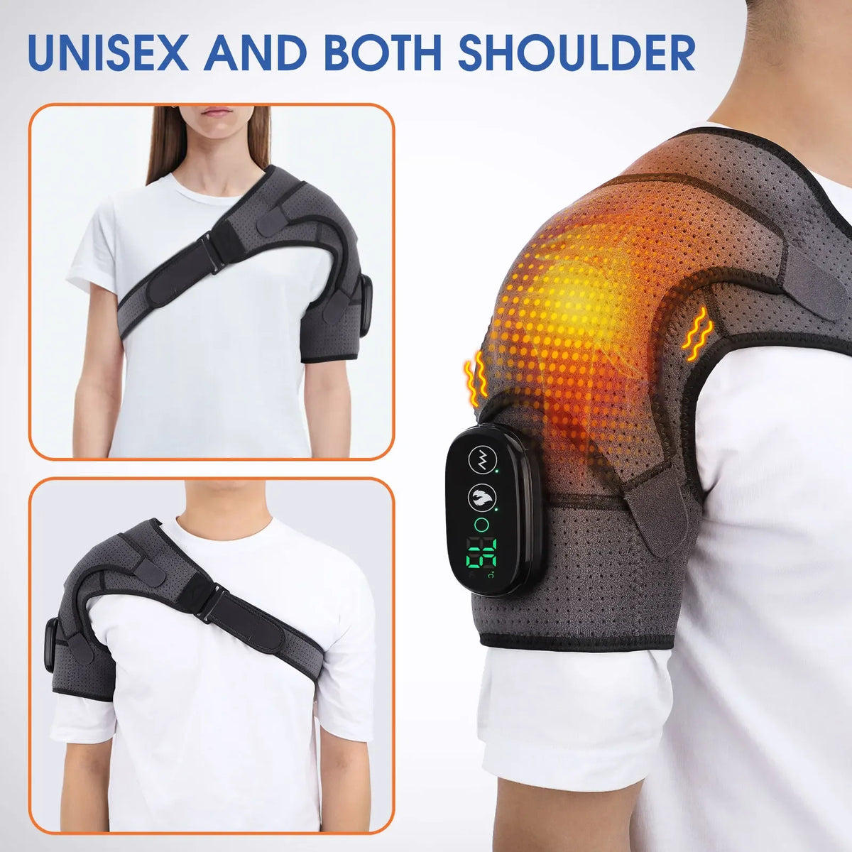 Unisex wrap that fits the left or right shoulder